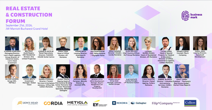 Real Estate & Construction Forum – 21 septembrie, la București. Peste 20 de lideri din domeniu analizează tendințele, oportunitățile de investiții și strategiile ce vor modela viitorul pieței imobiliare din România