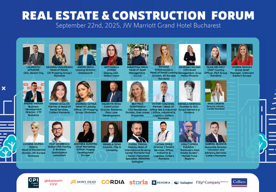 Experți din industria imobiliară explorează transformările pieței românești în contextul economic actual, la cea de-a XXI-a ediție a „Real Estate & Construction Forum”